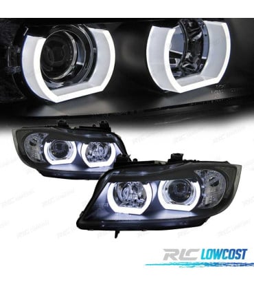 FAROS BMW E90 E91 05-08 XENON OJOS ANGEL U LED 3D NEGRO