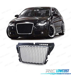 PARRILLA AUDI A3 8P 08-12 LOOK RS3 NEGRO CROMO