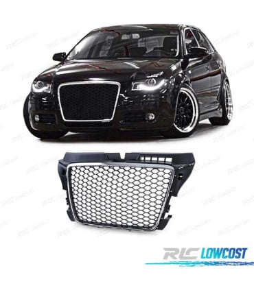 PARRILLA AUDI A3 8P 08-12 LOOK RS3 NEGRO CROMO