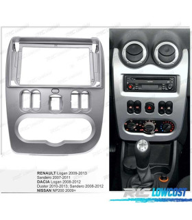 MARCO GRIS RADIO 2-DIN PARA RENAULT DACIA LOGAN SANDERO DUSTER NISSAN NP200 9"