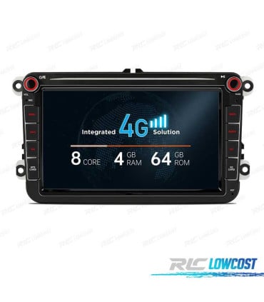 RADIO GPS ANDROID 11 PARA VOLKSWAGEN VW SEAT SKODA OCTACORE 4GB RAM+64GB ROM