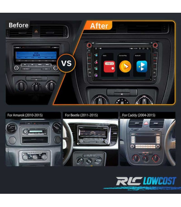 RADIO GPS ANDROID 11 PARA VOLKSWAGEN VW SEAT SKODA OCTACORE 4GB RAM+64GB ROM