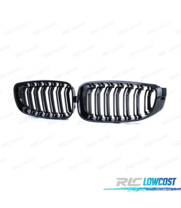 PARRILLA DOBLE BMW SERIE 3 GT F34 13-18 LOOK M4 NEGRO BRILLO