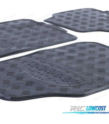 ALFOMBRILLAS UNIVERSAL GOMA 4 PIEZAS NEGRO