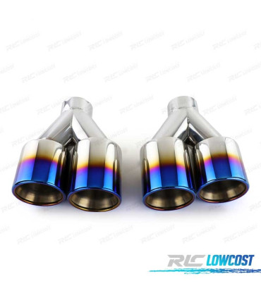 COLAS ESCAPE UNIVERSAL ACERO INOX TITANIO 2 DOBLES 89MM