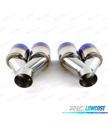 COLAS ESCAPE UNIVERSAL ACERO INOX TITANIO 2 DOBLES 89MM