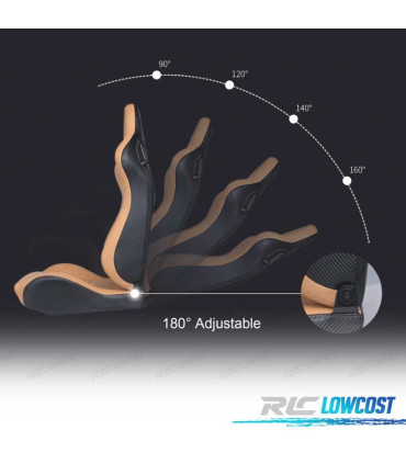 ASIENTO DEPORTIVO SEMI BAQUET ESTILO RS CUERO BEIGE
