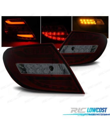PILOTOS MERCEDES CLASE C W204 SEDAN 07-11 LED BAR ROJO AHUMADO