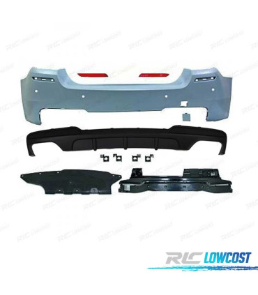 PARAGOLPES TRASERO BMW F10 10-17 DOBLE SALIDA LOOK M PERFORMANCE