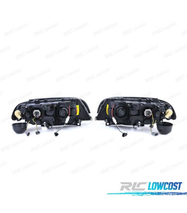 FAROS BMW E46 COUPE 99-03 OJOS ANGEL FONDO NEGRO
