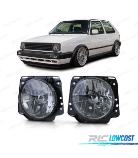 FAROS VOLKSWAGEN VW GOLF MK2 83-91 AHUMADO FONDO CROMO