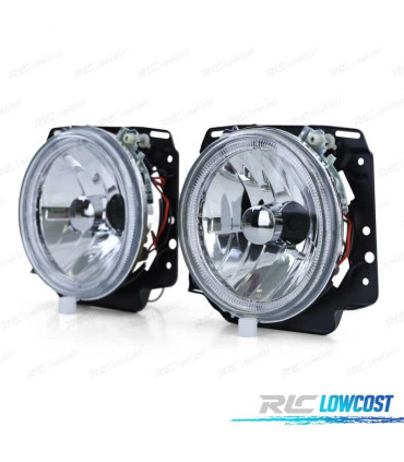 FAROS VOLKSWAGEN VW GOLF MK2 83-91 OJOS ANGEL FONDO CROMO H4