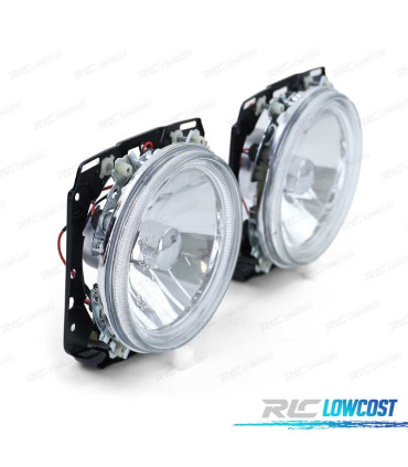 FAROS VOLKSWAGEN VW GOLF MK2 83-91 OJOS ANGEL FONDO CROMO H4