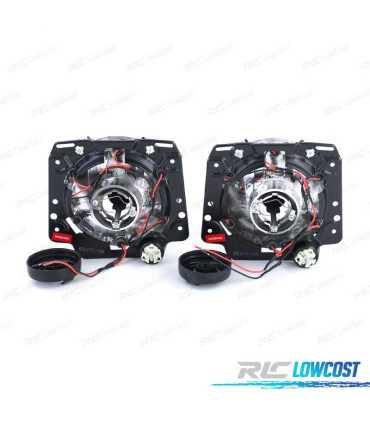 FAROS VOLKSWAGEN VW GOLF MK2 83-91 OJOS ANGEL FONDO CROMO H4