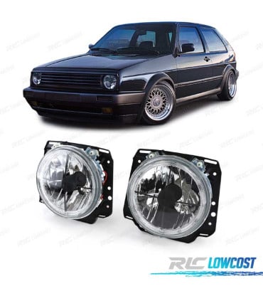 FAROS VOLKSWAGEN VW GOLF MK2 83-91 OJOS ANGEL FONDO CROMO