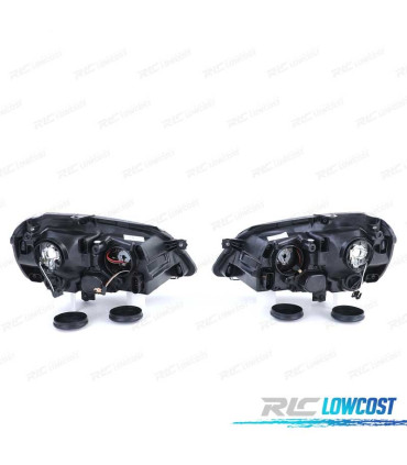 FAROS PARA VOLKSWAGEN VW POLO 9N3 05-09 FONDO NEGRO