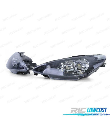 FAROS PEUGEOT 206 98-06 FONDO NEGRO H4 OEM