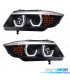 FAROS BMW E90 E91 05-08 OJOS ANGEL LED 3D FONDO NEGRO