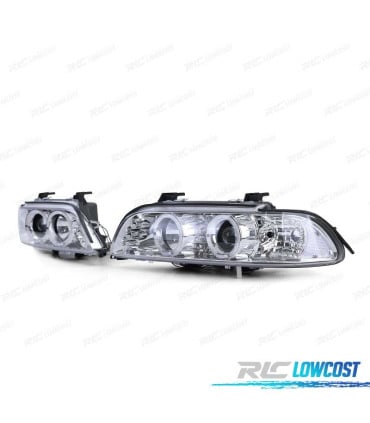 FAROS BMW E39 95-00 OJOS ANGEL CCFL FONDO CROMO