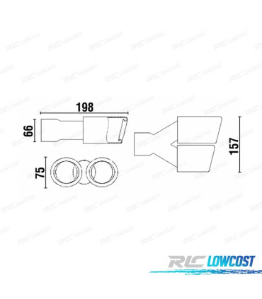 COLA ESCAPE DOBLE REDONDA ACERO INOX