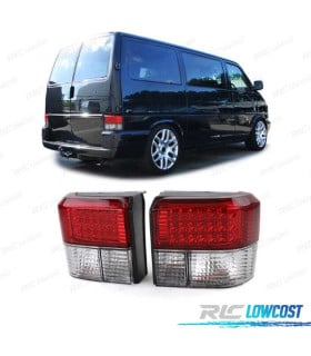 PILOTOS VOLKSWAGEN VW T4 TRANSPORTER CARAVELLE 90-03 LED ROJO CROMO