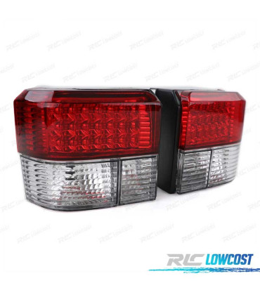 PILOTOS VOLKSWAGEN VW T4 TRANSPORTER CARAVELLE 90-03 LED ROJO CROMO