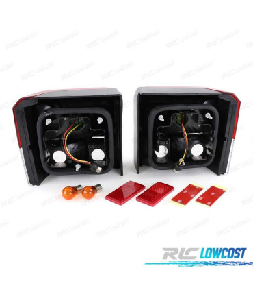 PILOTOS VOLKSWAGEN VW T4 TRANSPORTER CARAVELLE 90-03 LED ROJO CROMO