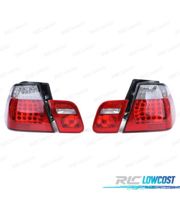 PILOTOS LED BMW E46 BERLINA 98-01 ROJO CROMO LOOK M3