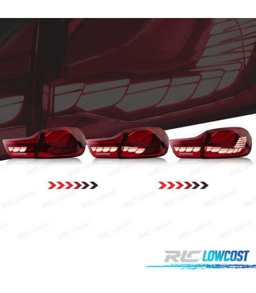 PILOTOS FULL LED BMW F32 F33 F36 LIGHT BAR OLED FONDO ROJO 13-18