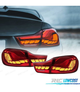 PILOTOS FULL LED BMW F32 F33 F36 LIGHT BAR OLED FONDO ROJO 13-18