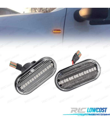 INTERMITENTES NISSAN OPEL MOVANO VIVARO RENAULT CLIO MEGANE TWINGO SCENIC LATERALES LED DINAMICOS FONDO NEGRO