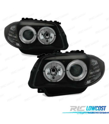 FAROS BMW E81 E87 E82 E88 OJOS ANGEL FONDO NEGRO