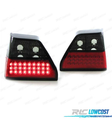 PILOTOS LED PARA VOLKSWAGEN VW GOLF 2 83-91 ROJO AHUMADO LED