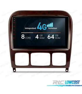 RADIO GPS ANDROID 10 PARA MERCEDES CLASE S W220 98-05 4G