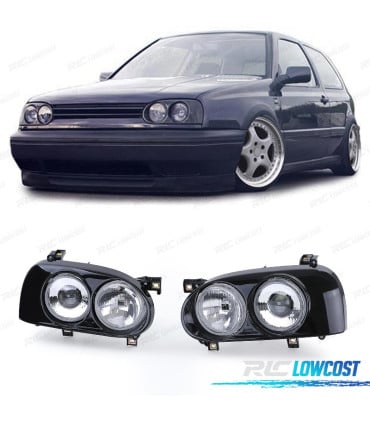 FAROS DOBLES VOLKSWAGEN VW GOLF 3 NEGRO
