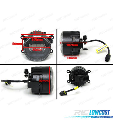 FAROS ANTINIEBLA LUZ DIURNA UNIVERSAL NEGRO