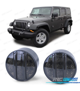 INTERMITENTES FRONTALES PARA JEEP WRANGLER JK 07- LED NEGRO AHUMADO