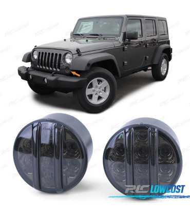 INTERMITENTES FRONTALES PARA JEEP WRANGLER JK 07- LED NEGRO AHUMADO