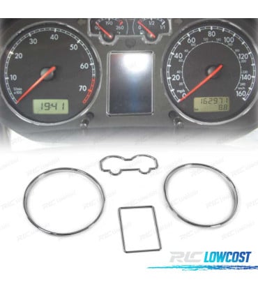AROS CUADRO DE INSTRUMENTOS PARA VOLKSWAGEN VW GOLF 4 95-06 BORA 98-05 CROMO