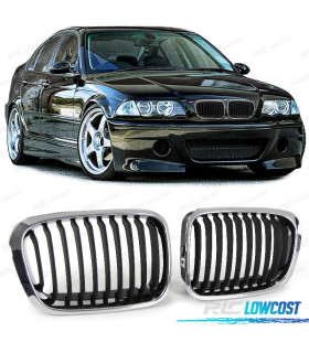 PARRILLAS BMW E46 SEDAN TOURING 98-01 LOOK M NEGRO CROMO