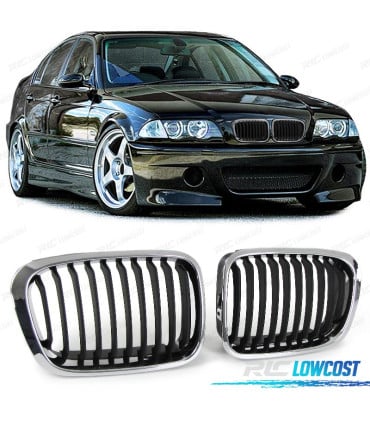 PARRILLAS BMW E46 SEDAN TOURING 98-01 LOOK M NEGRO CROMO