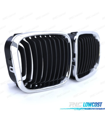 PARRILLAS BMW E46 SEDAN TOURING 98-01 LOOK M NEGRO CROMO