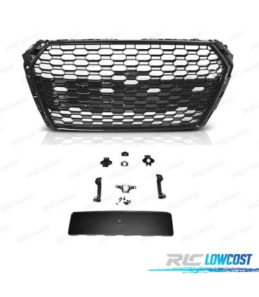 PARRILLA AUDI A4 B9 15-19 PDC LOOK RS4 NEGRO BRILLO