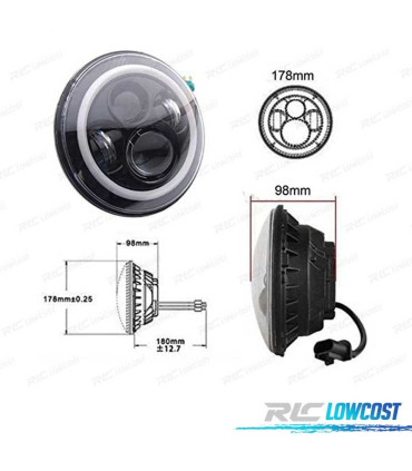 FAROS PARA JEEP WRANGLER 96-18 OJOS ANGEL LED NEGRO