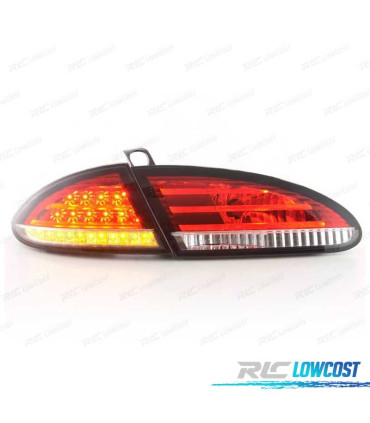PILOTOS SEAT LEON 04-09 1P LED ROJO CROMO