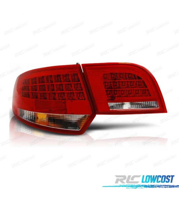 PILOTOS AUDI A3 8PA SPORTBACK 04-08 LED ROJO CROMO