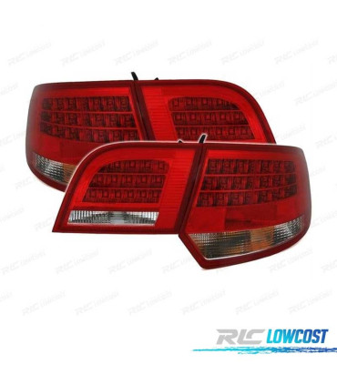 PILOTOS AUDI A3 8PA SPORTBACK 04-08 LED ROJO CROMO