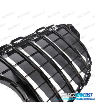 PARRILLA MERCEDES CLASE C W205 14-18 LOOK AMG GT NEGRO BRILLO CROMO