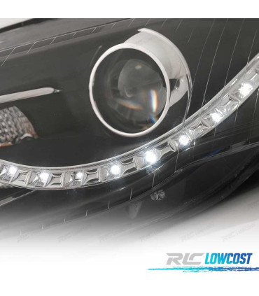FAROS AUDI A4 B7 LUZ DIURNA LED FONDO NEGRO 04-07