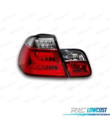 PILOTOS BMW E46 01-05 LED LOOK CELIS ROJO CROMO